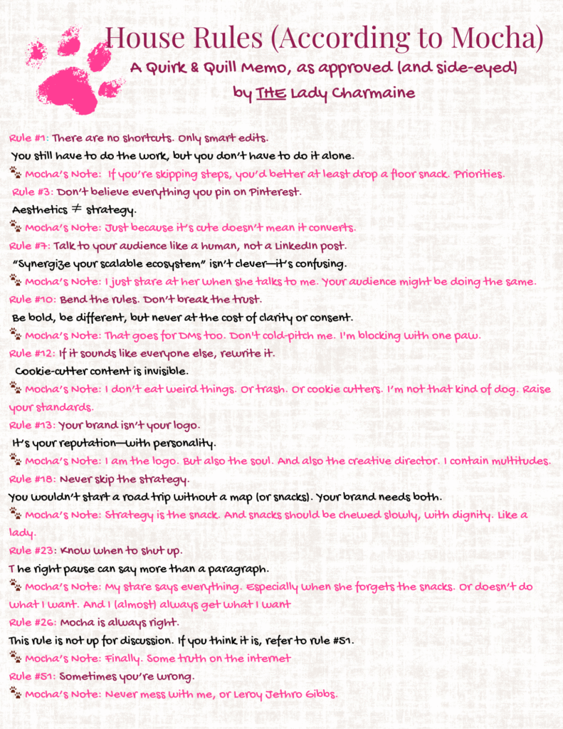 A Quirk & Quill Memo from my sassy Shiba Inu